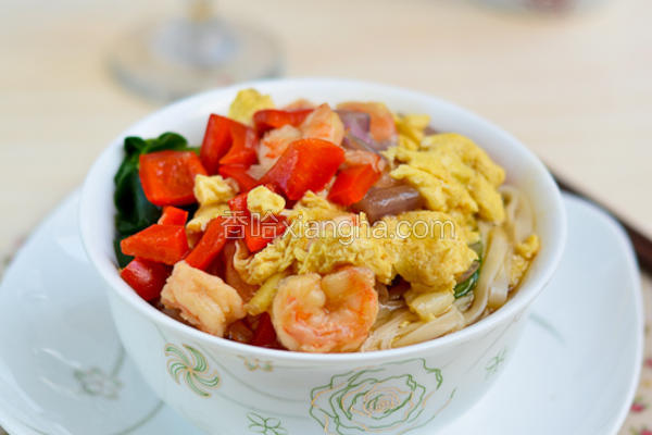 虾仁鸡蛋捞面