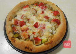 黑椒蟹棒披萨的做法图解10