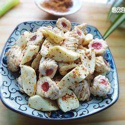 椒盐鱼肉卷茭白的做法[图]
