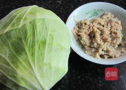 香煎翠绿包菜卷的做法图解1