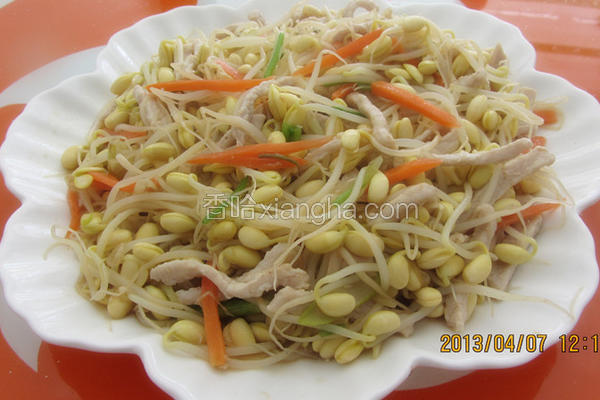 肉丝炒黄豆芽