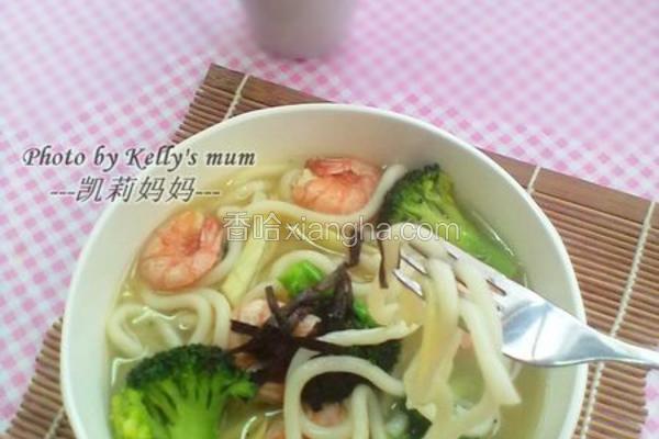 鲍汁海虾乌冬面