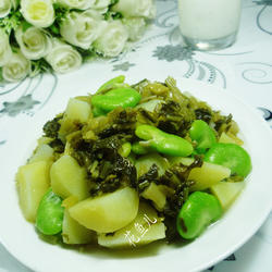雪菜蚕豆炒土豆的做法[图]