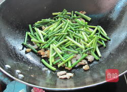 猪油渣炒蒜苗的做法图解4