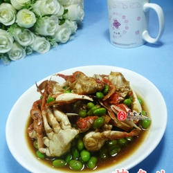 毛豆炒花蟹的做法[图]