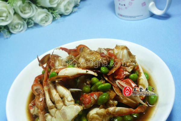 毛豆炒花蟹