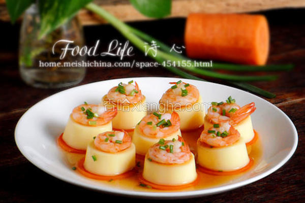虾仁蒸豆腐