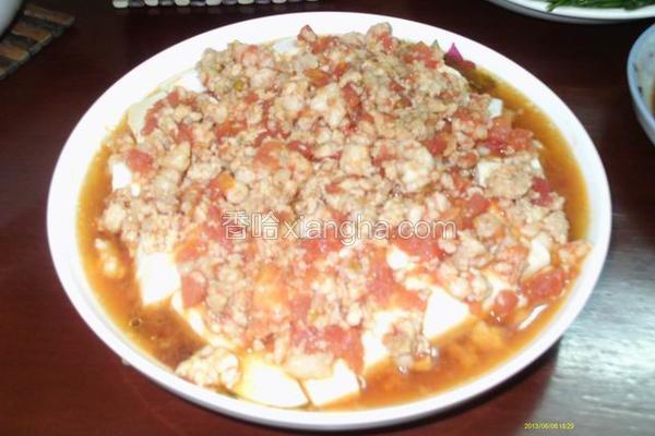 虾仁肉末蒸水豆腐