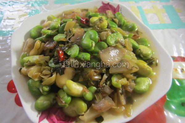 酸菜炒蚕豆
