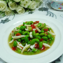 剁椒鱿鱼炒毛豆的做法[图]