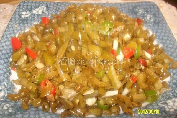 双椒炝酸豆角
