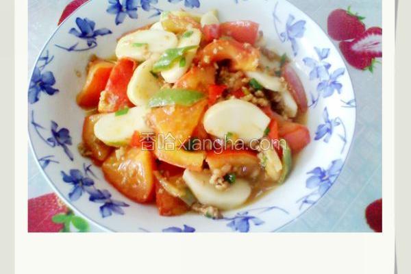 肉末蕃茄炒年糕