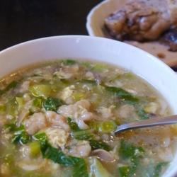 油菜虾皮疙瘩汤的做法[图]