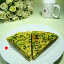 菜心茶树菇鸡蛋饼的做法[图]