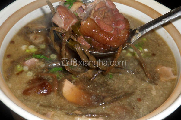 干豇豆炖腊猪蹄