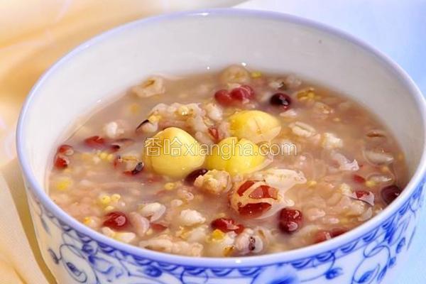 麦米红小豆莲子粥