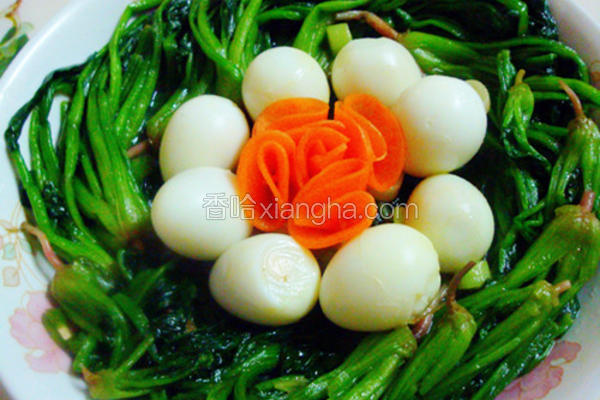 菠菜鹌鹑蛋