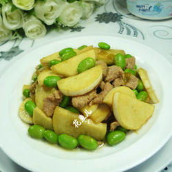 毛豆里脊肉炒茭白的做法[图]