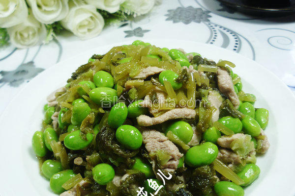 咸菜里脊肉炒毛豆