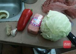 包菜辣炒火腿片的做法图解1