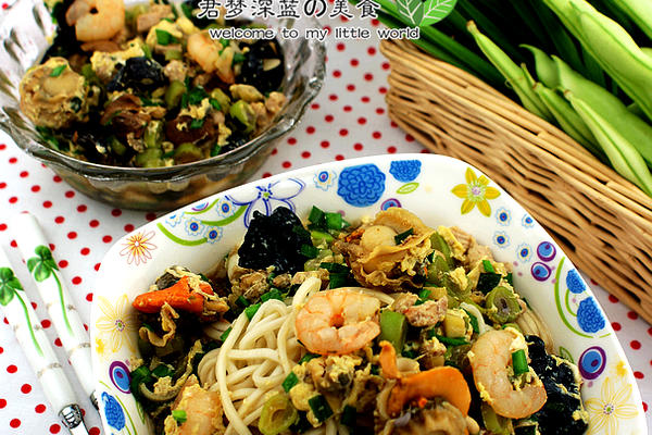 芸豆海鲜打卤面