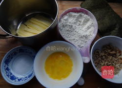 核桃海苔饼干的做法图解1