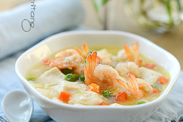虾球烩豆腐