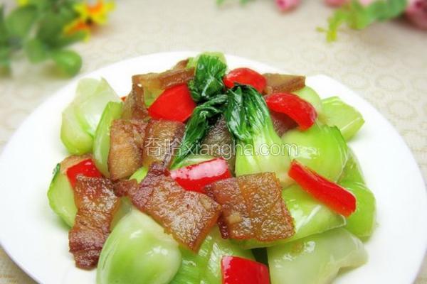 上海青炒腊肉