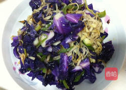 紫甘蓝青椒炒千张的做法图解6