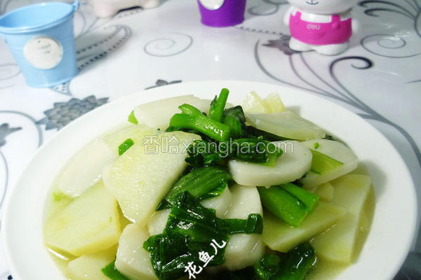 菜芯土豆炒年糕