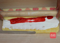 彩绘爱心蛋糕卷的做法图解45