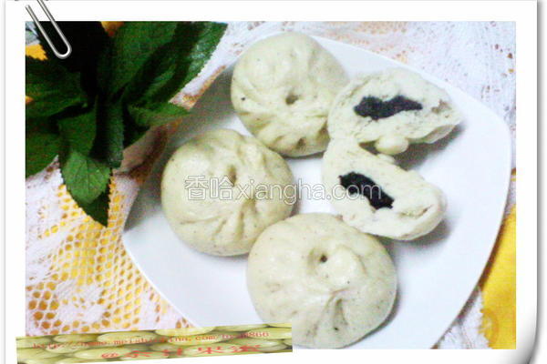黑芝麻糖馅豆渣包