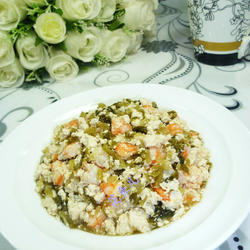 咸菜虾肉炒豆腐的做法[图]