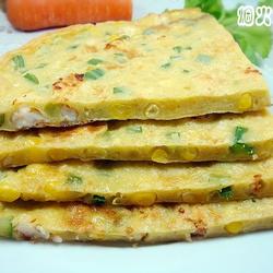 玉米芹菜虾仁饼的做法[图]