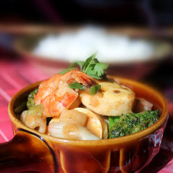 咖喱海鲜豆腐煲的做法[图]