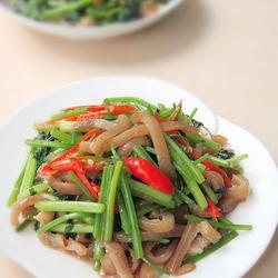 毛芹炒肉皮的做法[图]