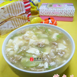 丝瓜肉丝豆腐羹的做法[图]