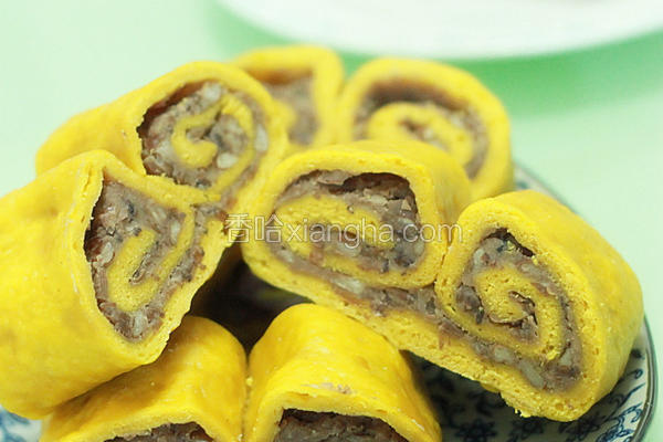南瓜豆沙卷