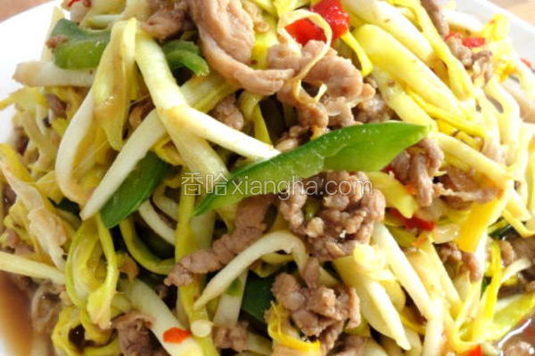 蒜黄炒肉丝