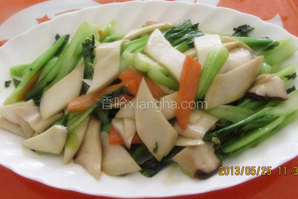 杏鲍菇炒油菜