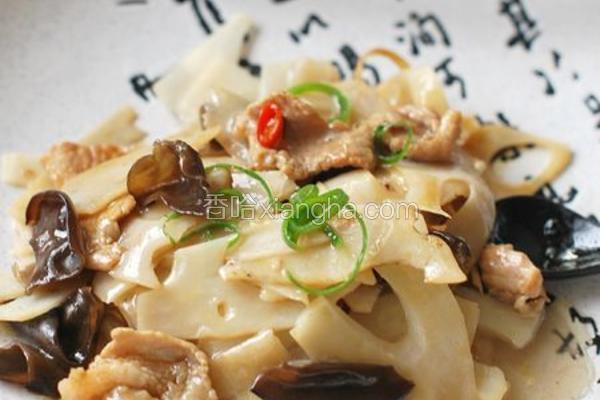 莲菜炒肉片