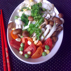 史云生鸡汤蒸时蔬的做法[图]