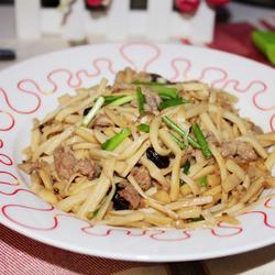豆豉肉丝炒杏鲍菇的做法[图]