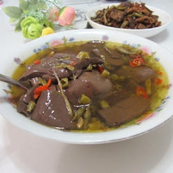 酸豆角猪血汤的做法[图]