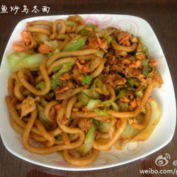 三文鱼炒乌冬面的做法[图]