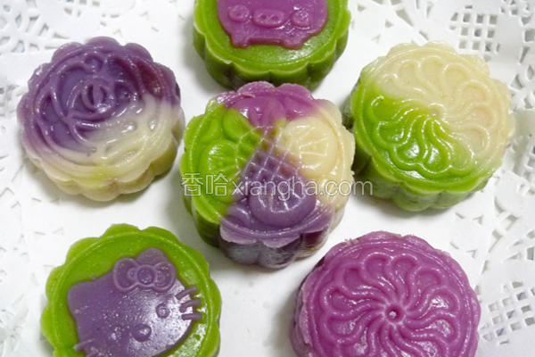 拼色冰皮月饼