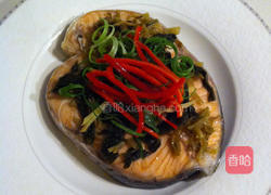 雪菜蒸三文鱼的做法图解6