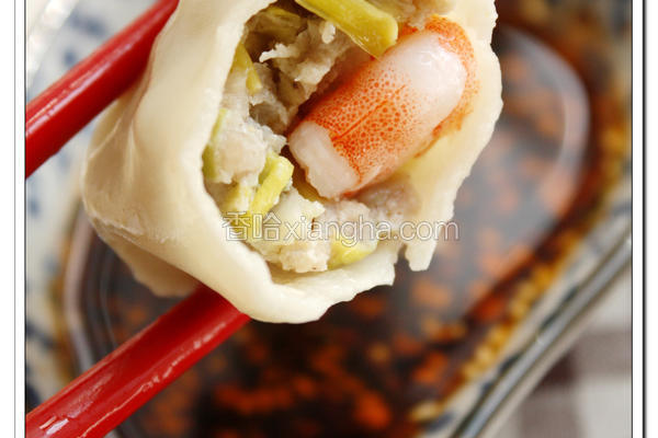韭黄虾仁蒸饺