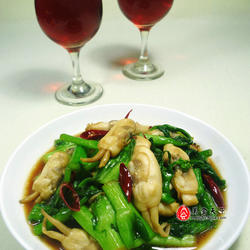 蛏子炒菜心的做法[图]