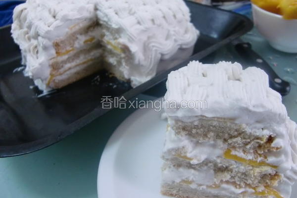 芒果栗子奶油蛋糕